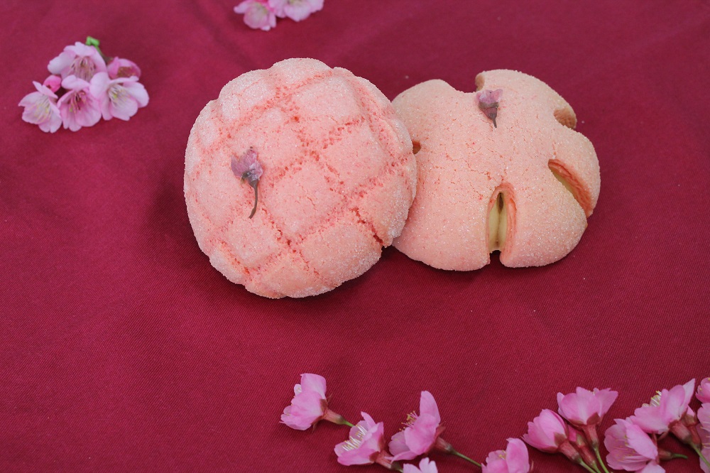 桜色のメロンパン（機械捏ね）