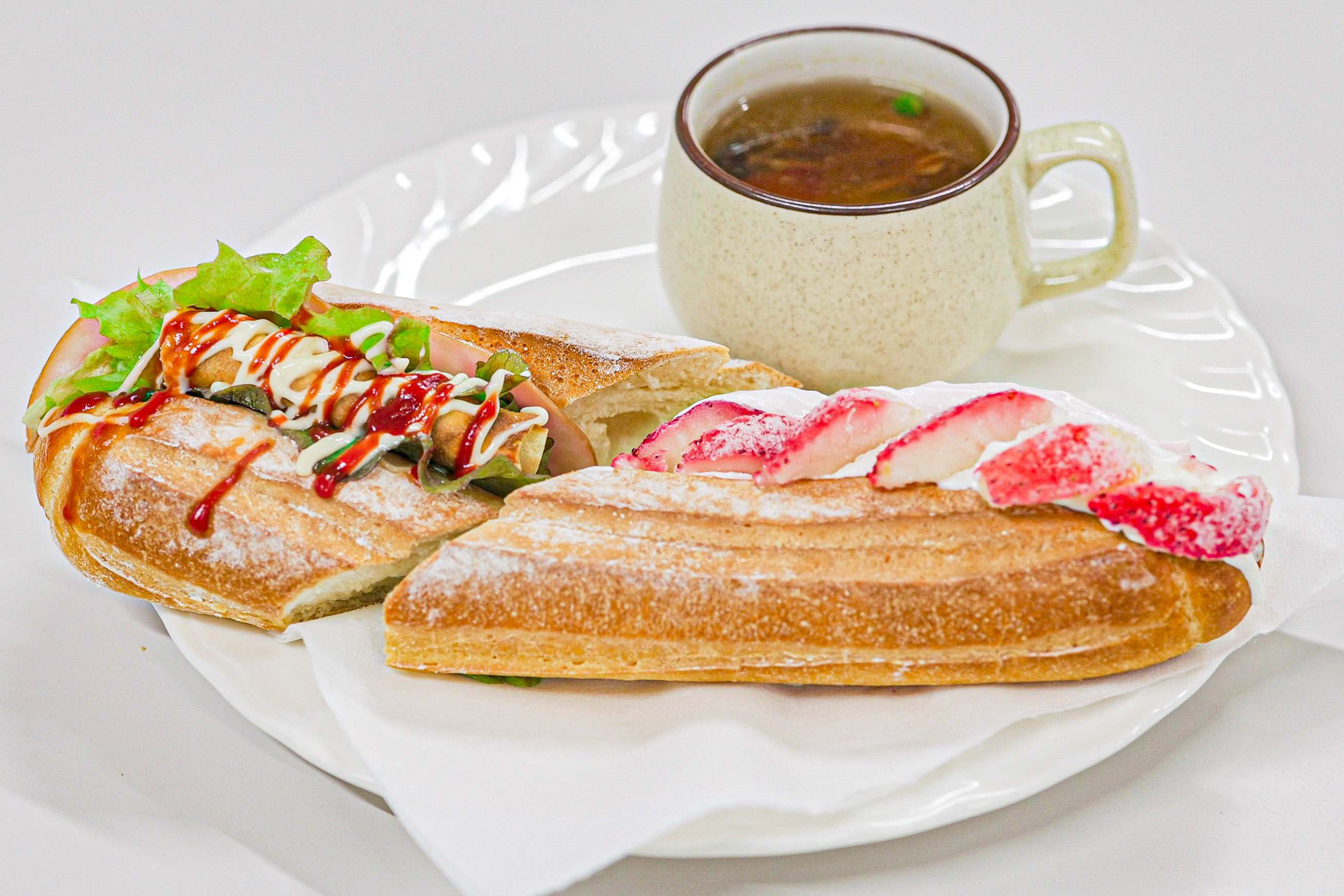 ミルクハースサンドパン＆野菜スープ