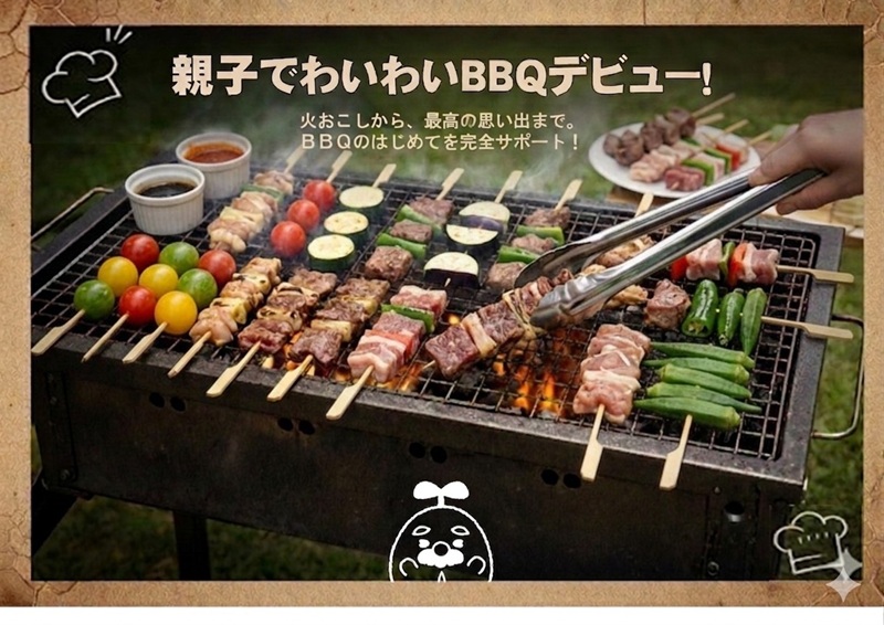 親子でワイワイBBQ！（串焼き編）