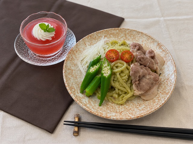 さっぱり米粉うどん＆プラムゼリー